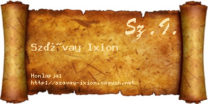 Szávay Ixion névjegykártya